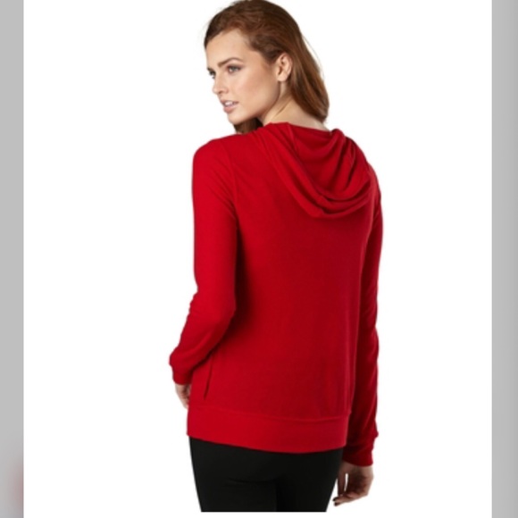 Michael Kors Hooded Long Sleeve Studded Logo Top - Picture 2 of 5